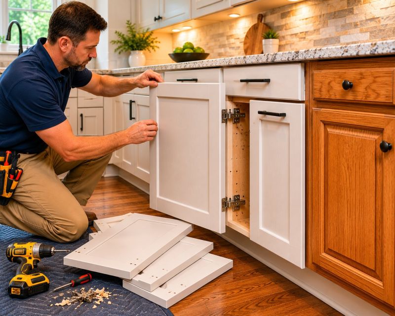 Cherry Cabinet Refacing in Waco, TX